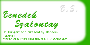 benedek szalontay business card